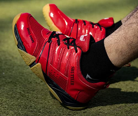Image of B-TUF Men's Red Badminton Shoes - 6 UK