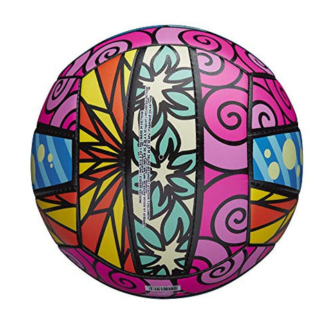 Image of Wilson Graffiti Volleyball- Pink/Blue/Yellow