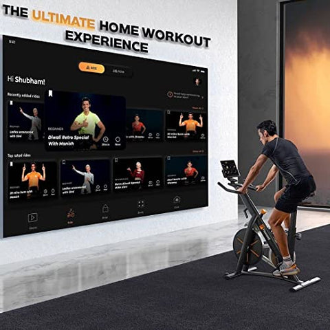 Image of Flexnest Flexbike Spin Bike | Smart Bluetooth Exercise Cycle for home gym with Live Classes on App, 100 Resistance Levels stationary Exercise Bike for Home Gym Workout & Cardio weight loss machine gym cycle (Black)