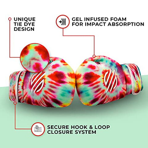 Image of Sanabul Funk Strike Tie Dye Gel Boxing Kickboxing Training Gloves (Classic Swirl, 16 oz)
