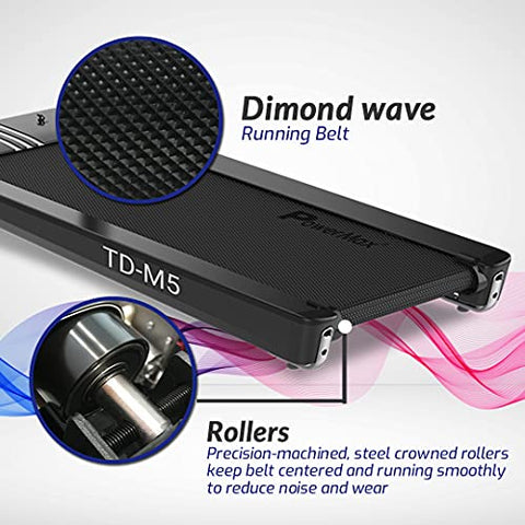 Image of PowerMax Fitness TD-M5 2.5HP (5HP Peak) Pre-installed Motorized Steel Treadmill, Home Use & Automatic Lubrication (Black)