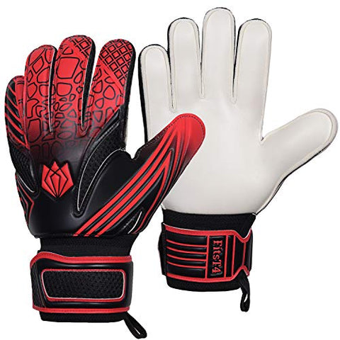Image of FitsT4 Kids Goalie Gloves Soccer Goalkeeper Gloves with Double Wrist Protection and Non-Slip Wear Resistant Latex to Give Protection to Prevent Injuries