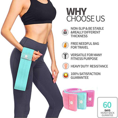 Image of ANTBADGE Anti-Slip Fabric Resistance Loop Bands for Women & Men Stretchable Exercise Band to Workout Booty Hips Glutes Thighs Legs ABS, squats & yoga at Home, Outdoors or Gym with portable Carry Bag