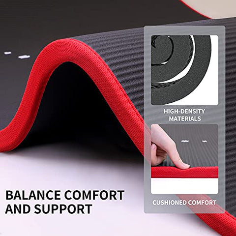 Image of NBR Yoga Mat 1830×660×10 mm - BLACK PROIRON Pilates Mat Edge Protection Non-Slip Yoga Mat Exercise Extra Thick Foam Mat Fitness Workout Mats Home Gym with Carrying Strap