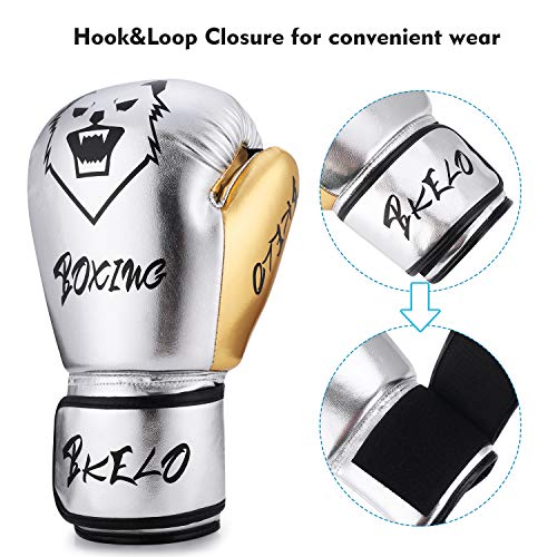 Boxing Gloves, Training Fight Gloves Kickboxing Gel Sparring Gloves, Muay Thai Style Punching Heavy Bag Mitts Pro Grade for Men & Women