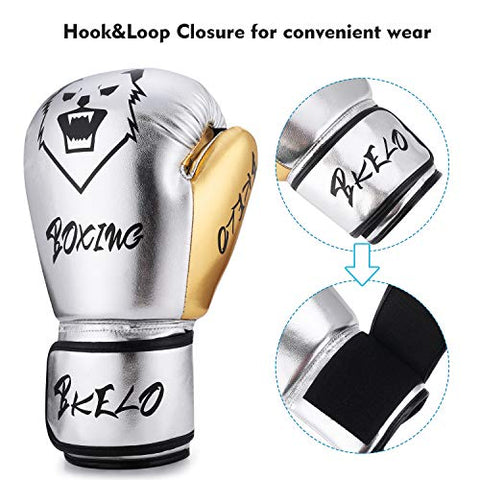 Image of Boxing Gloves, Training Fight Gloves Kickboxing Gel Sparring Gloves, Muay Thai Style Punching Heavy Bag Mitts Pro Grade for Men & Women
