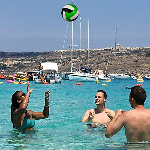 Image of YANYODO Official Size 5 Volleyball, Soft Indoor Outdoor Volleyball for Game Gym Training Beach Play, Green Black White