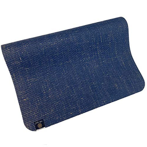 Image of Ida Yog Eco-Friendly Yoga Mat Sturdy Top Layer, Anti-Slip, Right Thickness (4 Millimeters) Bhoomi Practice mat in Cobalt Blue