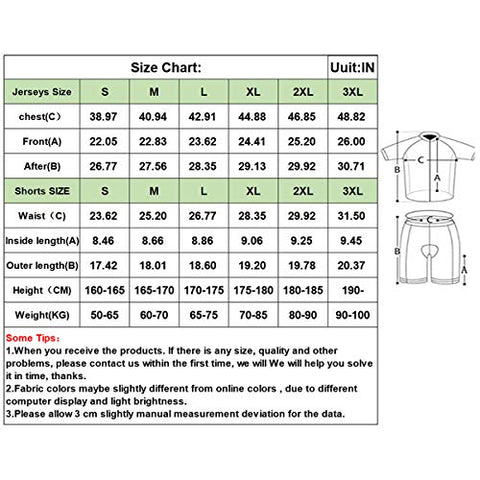 Image of Men's Cycling Jersey Set Short Sleeve MTB Jersey Road Bike Clothing Shirts Shorts with 3D Padded Outdoor Riding Sportswear