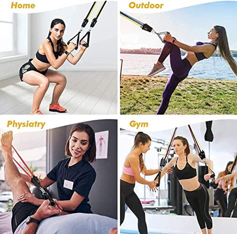 Image of SMOKIPIE Resistance Exercise Bands for Workout with Door Anchor, Handles, Waterproof Carry Bag, Legs Ankle Straps for Resistance Training, Physical Therapy, Home Workouts, Resistance Band (A Class)