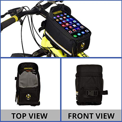 Image of GR GOLDEN RIDERS Polyester Bicycle Front Frame/Tube Bag for Mobile Phone (Black)