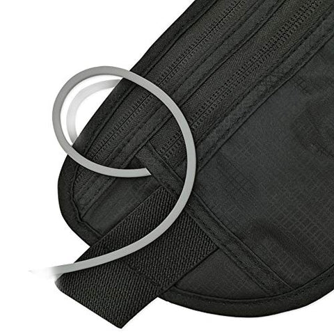 Image of DAITET Running Belt Waist Pack, Fanny Pack for Men&Women, Travel Money Belt, Waterproof Waist Bag, Adjustable Workout Belt Fits All Phone (Pure Black)