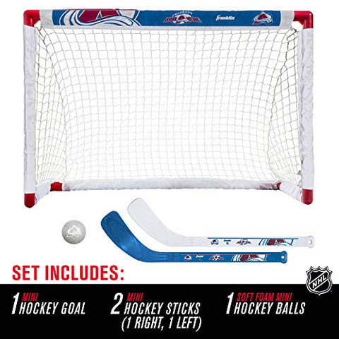 Image of Franklin Sports NHL Colorado Avalanche Team Mini Hockey Set, Junior, Red