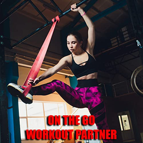 Image of SLOVIC Fitness Resistance Band - 42-inch Loop with Door Anchors | Pull up Training Bands for Calisthenics | with Workout Guide | 3 Years Warranty