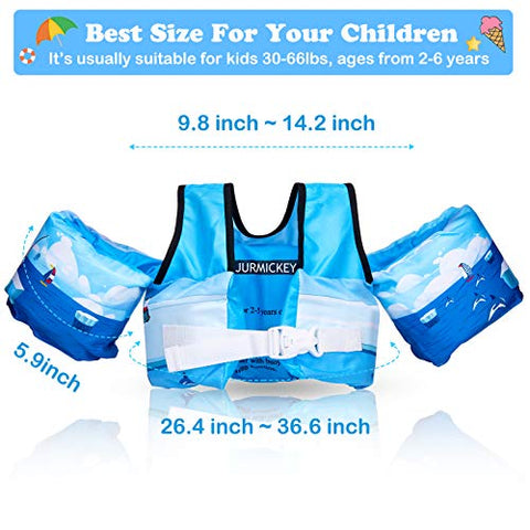 Image of Puddle Beach Jumper, Jurmikey Toddler Swim Vest Jacket for 30-66 Pounds Boys & Girls, Children’s Training Jumper for Beach/ Pool/See (Beiji)