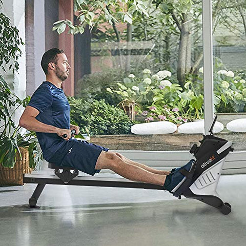 Image of ATIVAFIT Health & Fitness Magnetic Rowing Machine with LCD Display (Black)