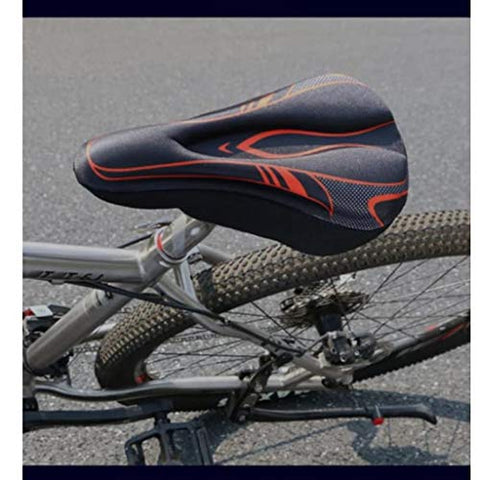 Image of FASTPED ® Nylon Soft Black Bicycle Silicone Gel Saddle Seat ( Red)