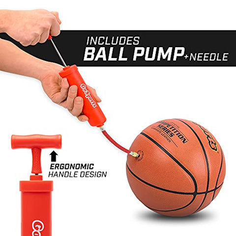 Image of GoSports Indoor/Outdoor Synthetic Leather Competition Basketball with Pump - Size 7