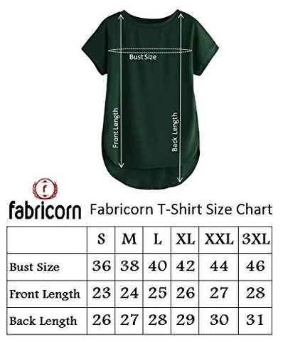 Image of Fabricorn Plain Bottle Green High Low Hem Cotton Tshirt for Women (Bottle Green, Large)