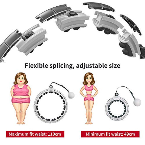 Image of PROIRON Smart Hula Hoops Fitness for Adults, Weighted Exercise Hula Hoop with Counter and Ball, Great for Men, Women, Beginner, Never Falling, Adjustable Size and Weight
