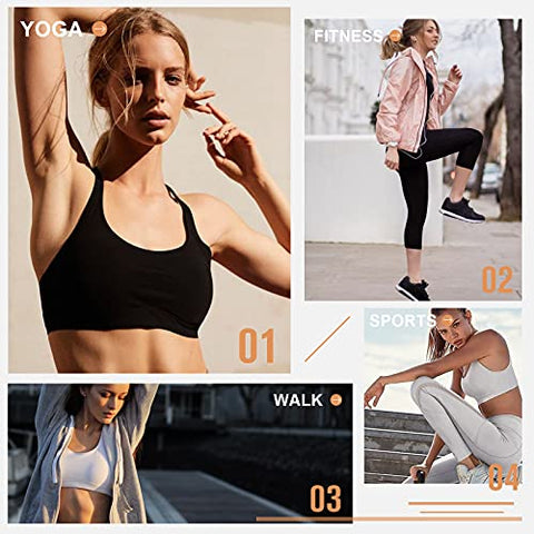 Image of FITTIN Racerback Sports Bra for Women - Halter Yoga Bras for Athletic Workout Gym Running Activewear Bra Tank Tops, Brown Leopard, X-Large