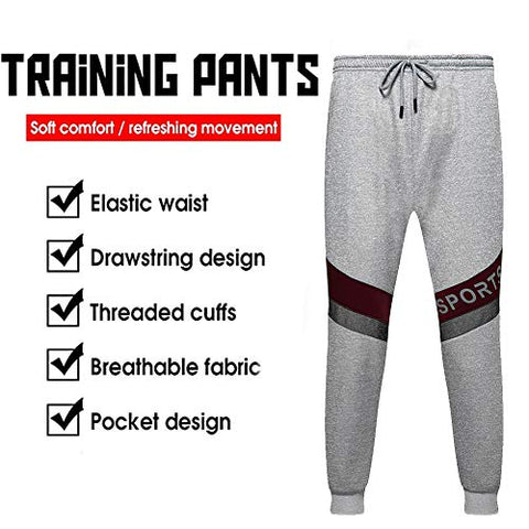 Image of MANLUODANNI Mens Hooded Tracksuit Athletic Full Zip Jacket Jogging Sweatsuit Pants with Pockets, Gray-XL