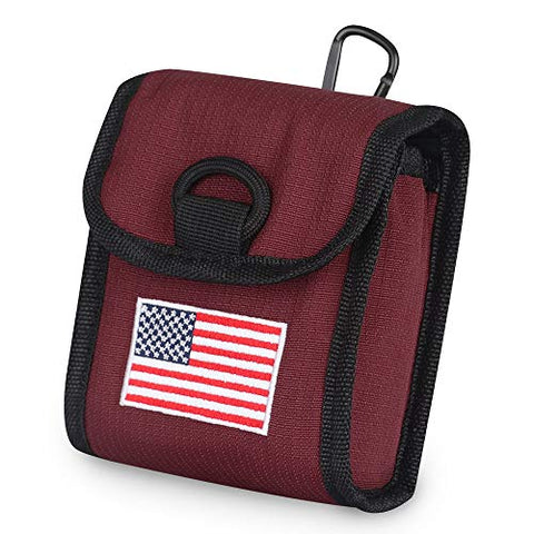 Image of Big Teeth Golf Rangefinder Case Magnetic Closure Carry Case USA Flag for Tectectec Callaway and Most of Brands (Red)