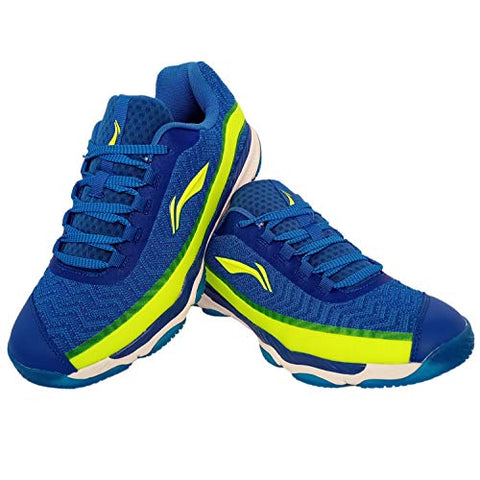 Image of Li-Ning RangerLiteIII Non-Marking Premium Badminton Shoes - Blue/Lime, 6 UK