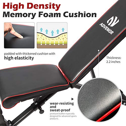 Image of ADVENOR Weight Bench Adjustable Strength Training Incline Decline Full Body Workout Foldable Exercise Bench For Home Gym