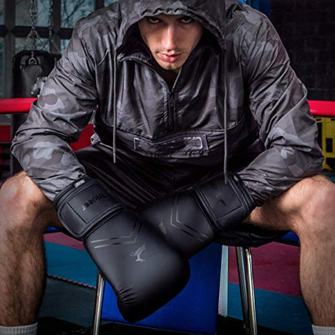 Image of Trideer Pro Grade Boxing Gloves, Kickboxing Bagwork Gel Sparring Training Gloves, Muay Thai Style Punching Bag Mitts, Fight Gloves Men & Women (All Black, 12oz)