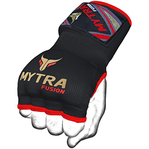 Image of Mytra Fusion Kids Hybrid Boxing Inner Gloves Punching Boxing MMA Muay Thai Gym Workout Gel Inner Gloves (Black, Junior)