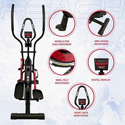 Image of Reach Evolve Elliptical Climber Cross Trainer + Stepper | Exercise Fitness Equipment for Home Gym
