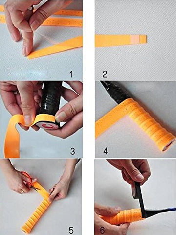 Image of Vils Anti-Skid EVA Sweat Absorb Badminton Racket/Racquet OverGrip Tape (Black)