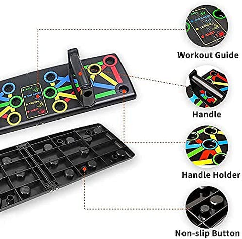 Image of Nexqua Fitness Portable Push Up Board System, 14 in 1 Body Building Exercise Tools Workout Push Up Stand, Workout Board Training System for Men Women home gym(Black)