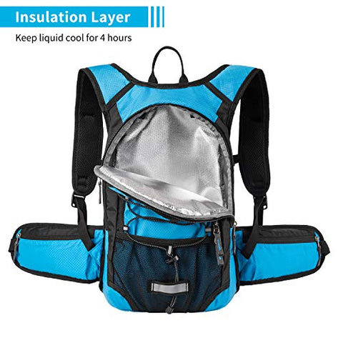 Image of Miracol Hydration Backpack with 2L Water Bladder, Thermal Insulation Pack Keeps Liquid Cool up to 4 Hours, Prefect Outdoor Gear for Skiing, Running, Hiking, Cycling (Blue)