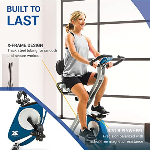Image of AFTON FB350 Steel Folding Exercise Bike, Silver