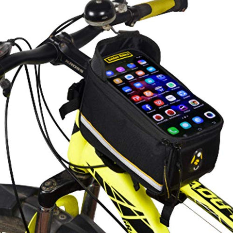 Image of GR GOLDEN RIDERS Polyester Bicycle Front Frame/Tube Bag for Mobile Phone (Black)