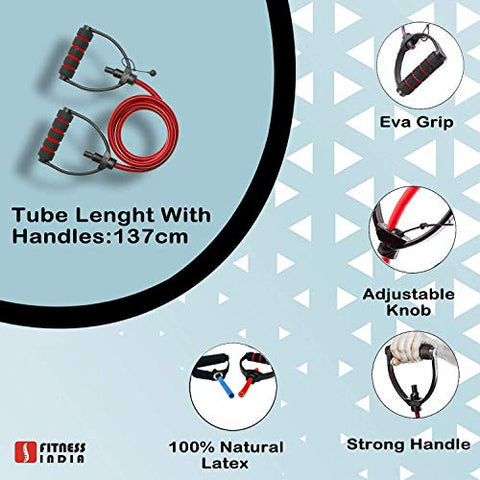 Image of Fitness India Tummy Trimmer & Toning Tube (Combo of 2) Waist Trimmer Body Toner Abs Exerciser Fat Buster Home Gym Home Exercise Equipment Abdominal Leg Hand Biceps Exerciser - Multicolor