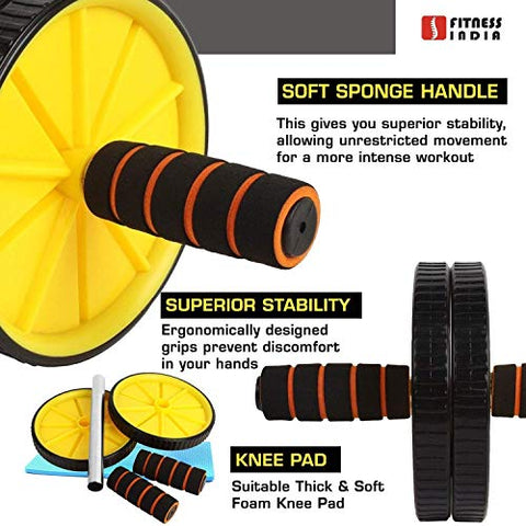 Image of FITNESS INDIA™ AB Roller & Tummy Twister (Combo of 2) Waist Trimmer Body Toner Home Gym Equipment Abdominal Exercise - Multicolour
