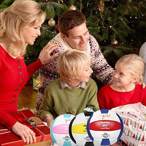 Image of Premium Volleyball - Waterproof Indoor/Outdoor Official Volleyball for Boys/Girls, Gift for Birthday, Xmas Dayï¼Ë†Pinkï¼Å’Blueï¼Å’Whiteï¼â€°