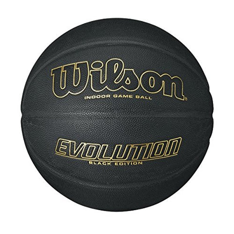 Image of Wilson Evolution Black Edition Official Composite Basketball, 29.5, Black/Gold