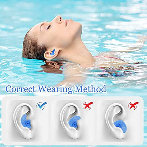 Image of Xianco 1 Pair Swimmers Earplugs with Double Waterproof and Sound Hole Design Ear Plugs for Swimming Showering Bathing Surfing Snorkeling for Adult & Children