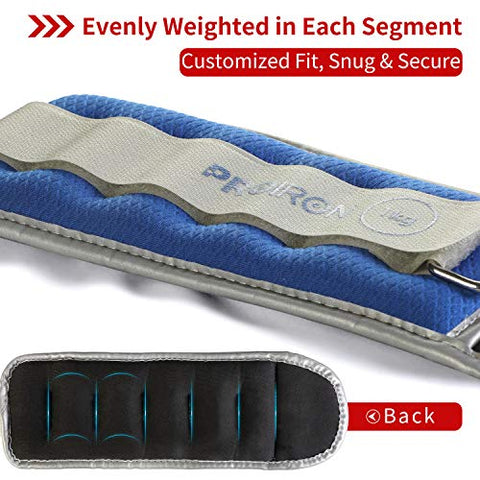Image of PROIRON Ankle Weights Wrist Leg Weights for Women Men 1kg in Pair Reflective Ankle Weight Set for Fitness Exercise Jogging Aerobics
