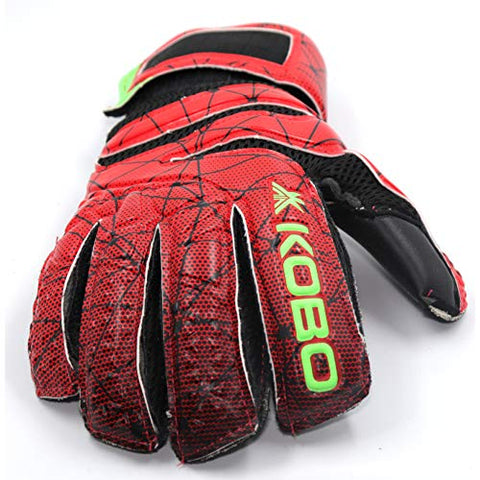 Image of Kobo GKG-06 Football/Soccer Goalie Goal Latex Keeper Gloves, Strong Grip for The Toughest Saves, with Finger Spines to Give Splendid Protection and Comfort, 9.5, with Finger Save
