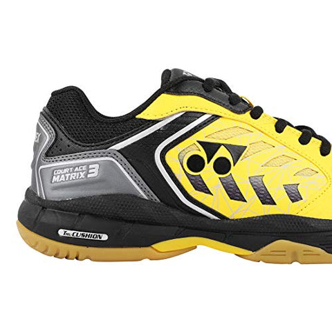 Image of YONEX Court Ace Matrix III Non-Marking Yellow, Black Badminton Shoes - 8 UK