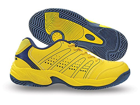 Image of Nivia Men's PU Tennis Shoes (Yellow Blue) - 7 UK