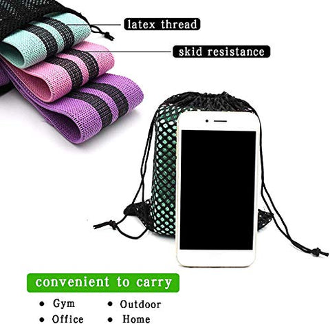 Image of ANTBADGE Anti-Slip Fabric Resistance Loop Bands for Women & Men Stretchable Exercise Band to Workout Booty Hips Glutes Thighs Legs ABS, squats & yoga at Home, Outdoors or Gym with portable Carry Bag