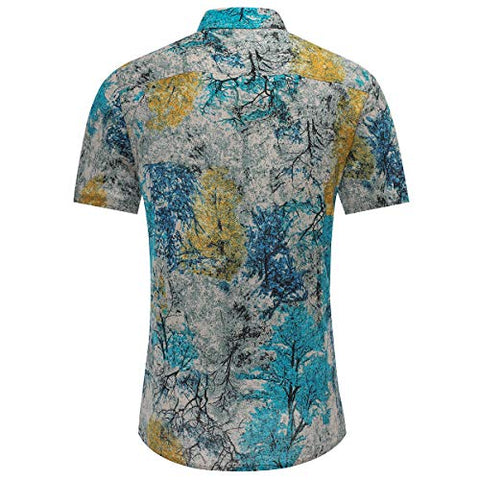 Image of Men's Floral 2 Piece Tracksuit Short Sleeve Top and Shorts