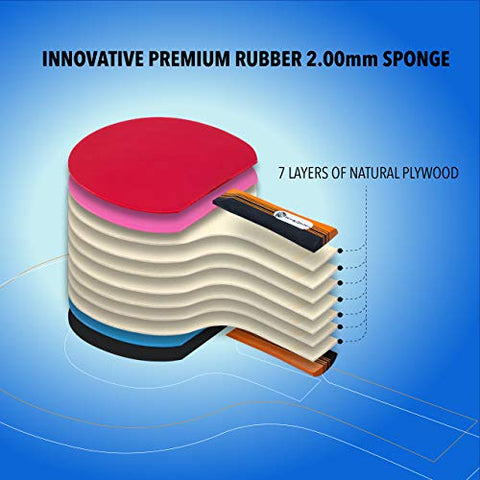 Image of ZIRUTZI Table Tennis Set with Retractable Ping Pong Net ‚ Table Tennis Paddles Set (4 Table Tennis Rackets) - 6 Ping Pong Balls - Premium Carrying Case - Complete Bundle Play Anywhere