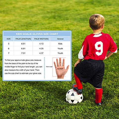Image of FitsT4 Kids Goalie Gloves Soccer Goalkeeper Gloves with Double Wrist Protection and Non-Slip Wear Resistant Latex to Give Protection to Prevent Injuries